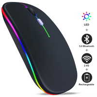 Mysz bezprzewodowa na akumulator komputerowa mysz Bluetooth ergonomiczna mysz Usb Silent Mause z podświetleniem myszy RGB na laptopa ipad 1